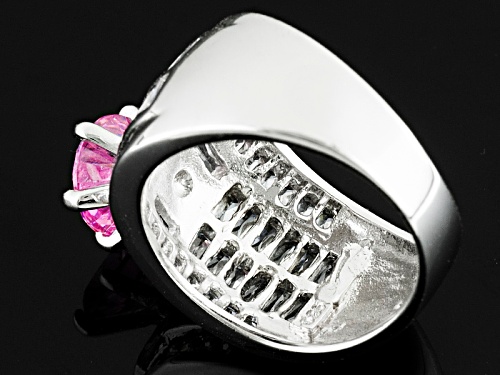 Bella Luce ® 6.41ctw Pink And White Diamond Simulant Rhodium Over Sterling Silver Ring - Size 5