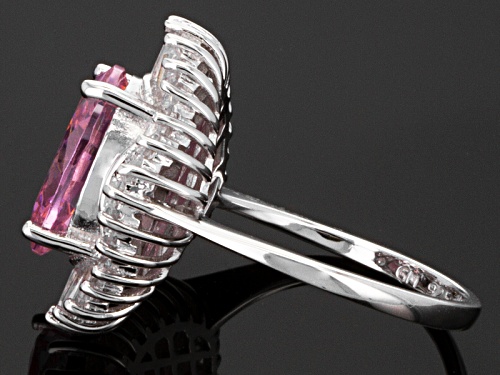 Bella Luce ® 10.30ctw Pink & White Diamond Simulant Rhodium Over Sterling Silver Ring - Size 12