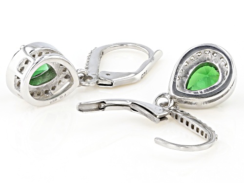 Bella Luce ® 2.82ctw Chrome Diopside and White Diamond Simulants Rhodium Over Sterling Earrings