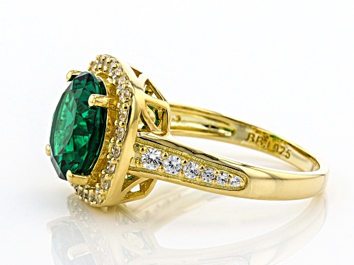 Bella Luce ® 4.06ctw Emerald and White Diamond Simulants Eterno™ Yellow Ring (2.30ctw DEW) - Size 7