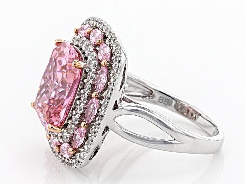 Bella Luce®11.91ctw Pink And White Diamond Simulants Rhodium Over Sterling Ring (5.78ctw DEW) - Size 10
