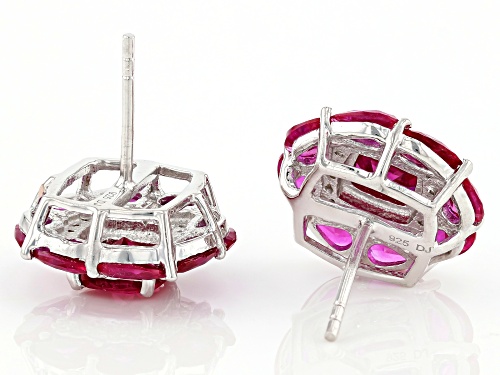 Bella Luce ® 7.62ctw Lab Created Ruby and White Diamond Simulant Rhodium Over Sterling Earrings