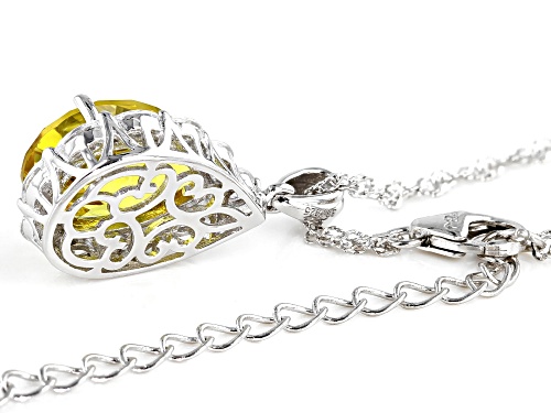 Bella Luce ® Lab Created Yellow Sapphire and Diamond Simulant Rhodium Over Silver Pendant With Chain