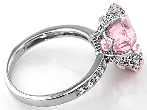 Bella Luce ® 16.59ctw Pink and White Diamond Simulants Rhodium Over Sterling Ring (7.48ctw DEW) - Size 8