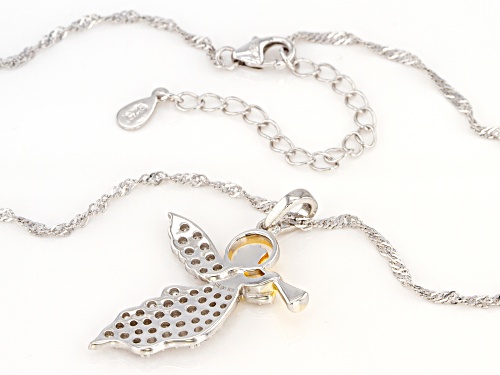 Bella Luce®1.65ctw Rhodium Over Silver And Eterno™ Yellow Angel Pendant With Chain (0.79ctw DEW)