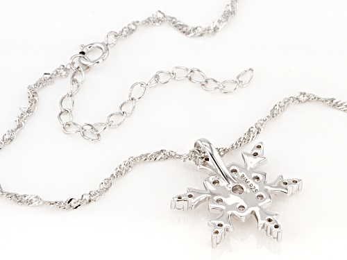 Bella Luce ® 0.90ctw Rhodium Over Sterling Silver Snowflake Pendant With Chain (0.52ctw DEW)