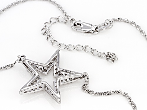 Bella Luce ® 1.11ctw Rhodium Over Sterling Silver Star Necklace  (0.45ctw DEW) - Size 18