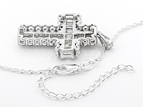 Bella Luce ® 3.82ctw Rhodium Over Sterling Silver Cross Pendant With Chain (2.33ctw DEW)