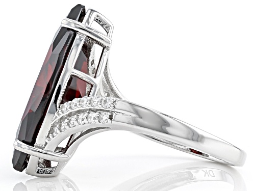 Bella Luce ® 12.15ctw Garnet and White Diamond Simulants Rhodium Over Sterling Silver Ring - Size 8