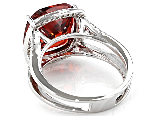 Bella Luce ® 6.33ctw Garnet and White Diamond Simulants Rhodium Over Sterling Silver Ring - Size 7
