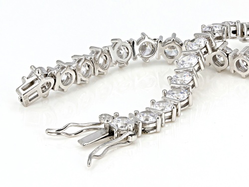 Bella Luce ® 63.70ctw White Diamond Simulant Rhodium Over Sterling Tennis Necklace (32.20ctw DEW) - Size 18