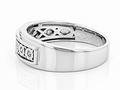 Bella Luce ® 0.15ctw Rhodium Over Sterling Silver Mens Ring (0.07ctw DEW) - Size 12