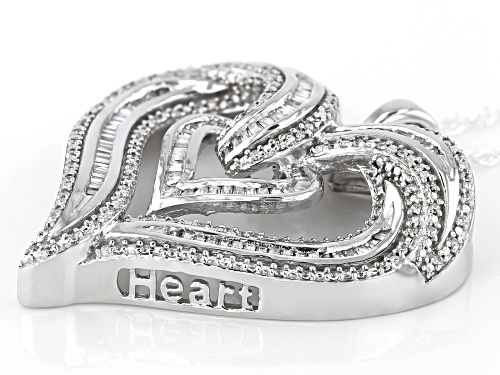 Bella Luce ® 1.77ctw Rhodium Over Sterling Silver Heart Pendant With Chain (1.05ctw DEW)