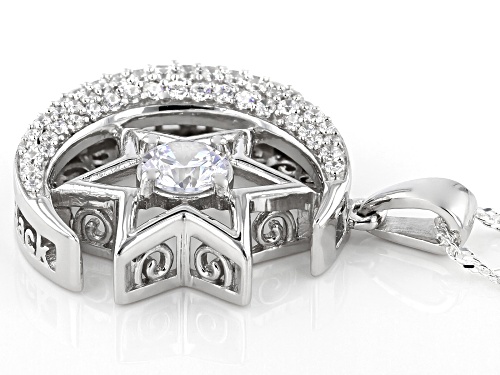 Bella Luce® 3.09ctw Rhodium Over Sterling Silver Moon and Star Pendant With Chain (1.45ctw DEW)