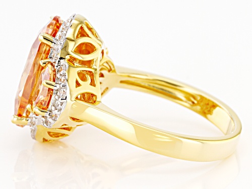 Bella Luce ® 10.88ctw Champagne And White Diamond Simulants Eterno ™ Yellow Ring (6.99ctw DEW) - Size 7