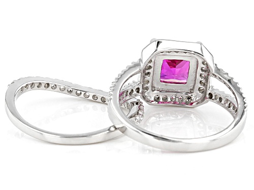 Bella Luce® Lab Pink Sapphire And White Diamond Simulants Rhodium Over Silver Ring With Band - Size 7