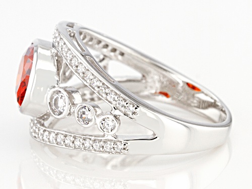 Bella Luce ® Garnet And White Diamond Simulants Rhodium Over Silver Ring 4.02ctw - Size 8