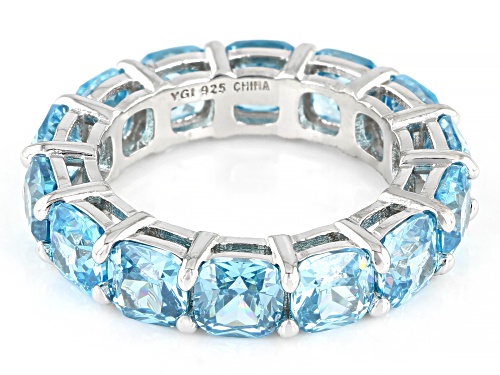 Bella Luce ® 12.75ctw Lab Created Blue Spinel Rhodium Over Sterling Silver Eternity Band Ring - Size 8