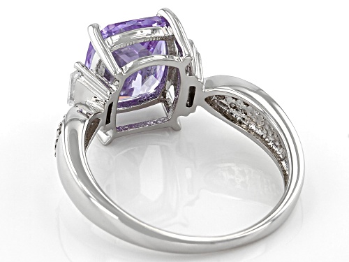 Bella Luce ® 5.55ctw Lavender And White Diamond Simulants Rhodium Over Sterling Silver Ring - Size 7