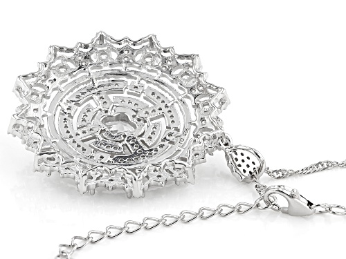 Bella Luce ® 4.43ctw White Diamond Simulant Rhodium Over Silver Pendant With Chain (1.75ctw DEW)