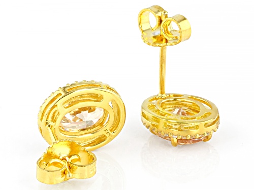 Bella Luce ® 3.68ctw Champagne And White Diamond Simulants Eterno™ Yellow Earrings (2.56ctw DEW)