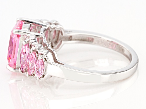 Bella Luce ® 4.96ctw Pink Diamond Simulant Rhodium Over Sterling Silver Ring - Size 10