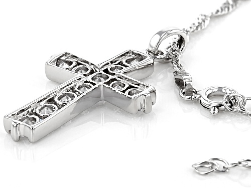 Bella Luce ® 2.63ctw Rhodium Over Silver Cross Pendant With Chain (1.57ctw DEW)
