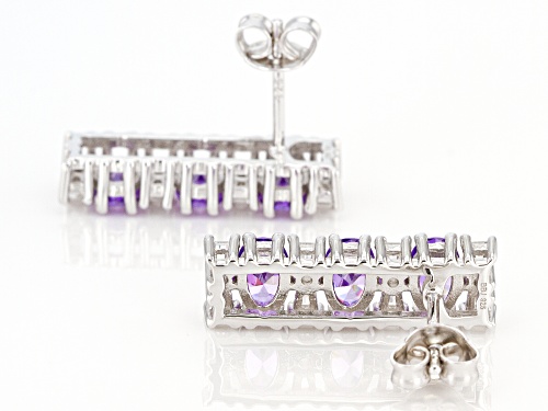 Bella Luce ® 4.87ctw Amethyst And White Diamond Simulants Rhodium Over Silver Earrings
