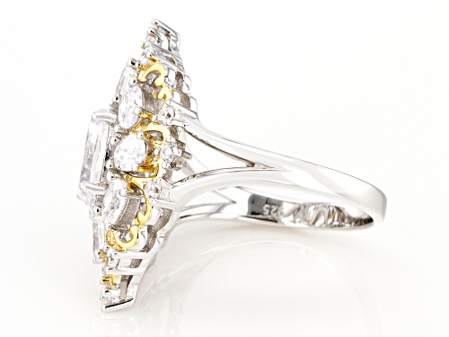 Bella Luce ® 4.30ctw Rhodium And 14K Yellow Gold Over Sterling Silver Ring (1.39ctw DEW) - Size 8