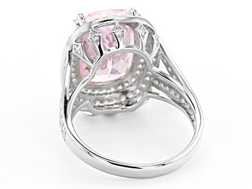 Bella Luce ® 13.85ctw Pink And White Diamond Simulants Rhodium Over Silver Ring (9.13ctw DEW) - Size 5