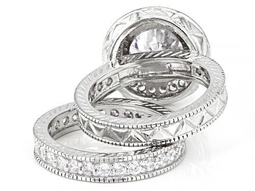 Bella Luce ® 9.86ctw Rhodium Over Sterling Silver Ring With Band (5.37ctw DEW) - Size 7
