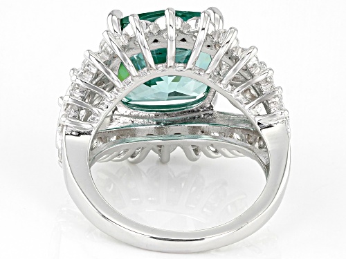 Bella Luce ® 11.19ctw Lab Created Green Spinel And White Diamond Simulant Rhodium Over Silver Ring - Size 7
