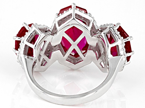 Bella Luce ® 16.18ctw Lab Created Ruby And White Diamond Simulants Rhodium Over Silver Ring - Size 6