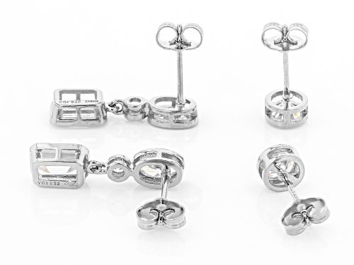 Bella Luce ® 6.86ctw Rhodium Over Sterling Silver Earrings Set of 2 (4.83ctw DEW)