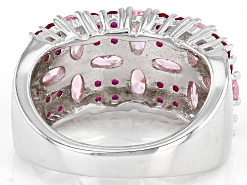 Bella Luce ® 4.81ctw Lab Created Ruby And Pink Diamond Simulant Rhodium Over Sterling Silver Ring - Size 7