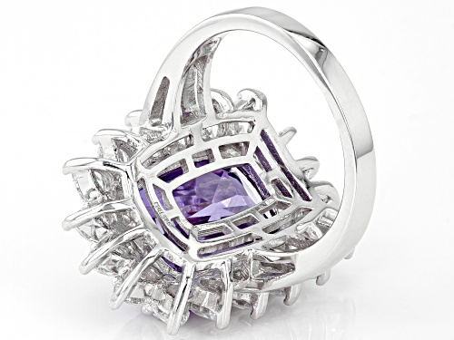 Bella Luce ® 22.40ctw Lavender And White Diamond Simulants Rhodium Over Silver Ring - Size 8