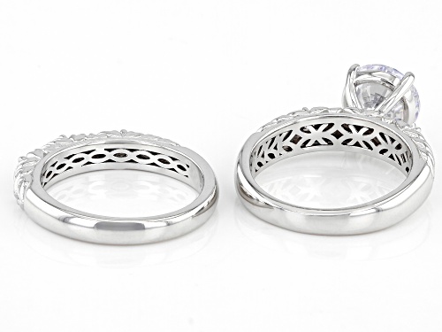 Bella Luce ® 4.57ctw Rhodium Over Sterling Silver Ring With Band (2.96ctw DEW) - Size 11