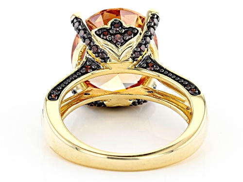Bella Luce® 14.96ctw Champagne And Mocha Diamond Simulants Eterno™ Yellow Ring (8.68ctw DEW) - Size 7