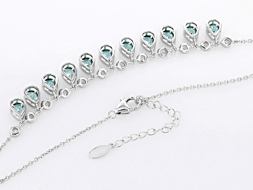 Bella Luce® Lab Created Green Spinel And White Diamond Simulants Rhodium Over Silver Necklace - Size 18