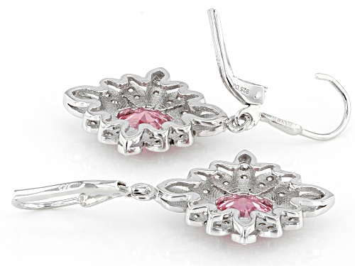 Bella Luce ® 5.37ctw Pink And White Diamond Simulants Rhodium Over Silver Earrings (3.00ctw DEW)