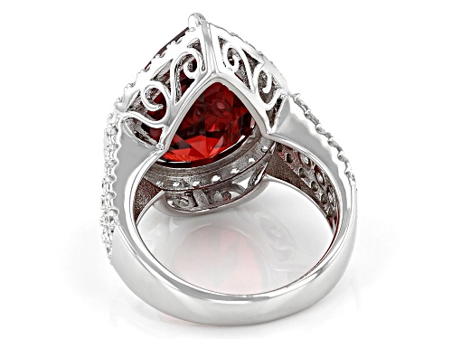 Bella Luce ® 22.01ctw Garnet And White Diamond Simulants Rhodium Over Sterling Silver Ring - Size 6