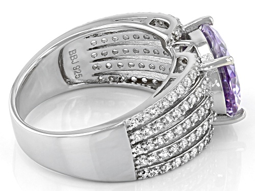 Bella Luce ® 9.78ctw Lavender And White Diamond Simulants Platinum Over Silver Ring (5.70ctw DEW) - Size 7
