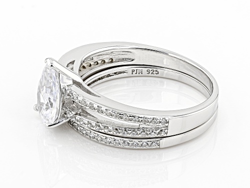 Bella Luce ® 2.85ctw White Diamond Simulant Rhodium Over Silver Ring With Band (1.63ctw DEW) - Size 7