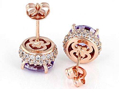 Bella Luce® 7.62ctw Lavender And White Diamond Simulants Eterno™ Rose Earrings (5.08ctw DEW)