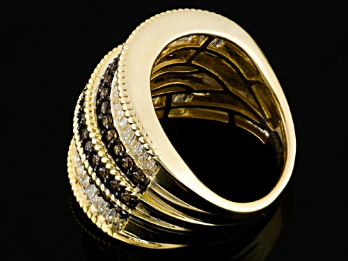 Bella Luce ® 4.08ctw Mocha & White Diamond Simulant Eterno ™ Yellow Ring (3.34ctw Dew) - Size 5