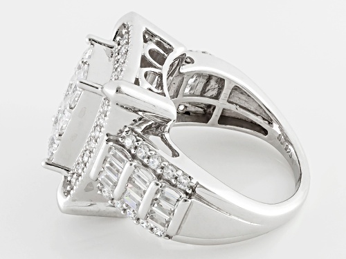 Bella Luce ® 4.99ctw Diamond Simulant Rhodium Over Sterling Silver Ring (3.33ctw Dew - Size 5