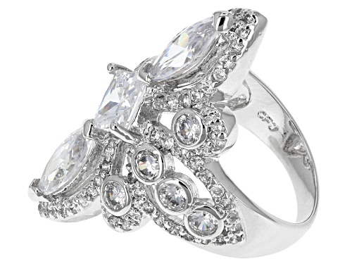 Bella Luce ® 6.44ctw Diamond Simulant Rhodium Over Sterling Silver Ring (6.18ctw Dew) - Size 5