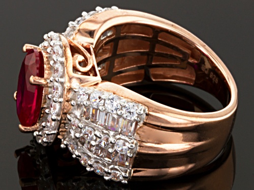 Bella Luce ® 6.54ctw Ruby & White Diamond Simulants Eterno ™ Rose Ring - Size 5