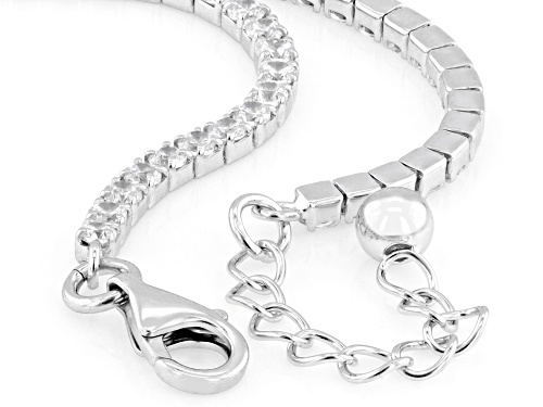 Bella Luce ® 5.22ctw Round Rhodium Over Sterling Silver Anklet (2.61ctw Dew) - Size 10