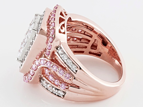 Bella Luce ® 3.90ctw Pink & White Diamond Simulant Eterno ™ Rose Ring (2.4ctw Dew) - Size 5